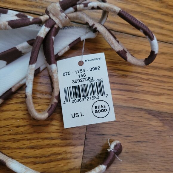 NWT AERIE | Cheekiest Leopard Side Tie Bikini Swim Bottom | Sz. L - Picture 3 of 7